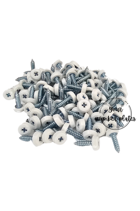 100 white poly top screws