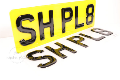 3D Short, 5 digit number plate 340mm  X 111mm