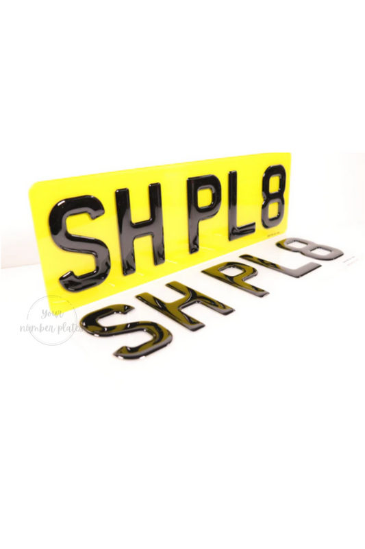 3D Short, 5 digit number plate 340mm  X 111mm