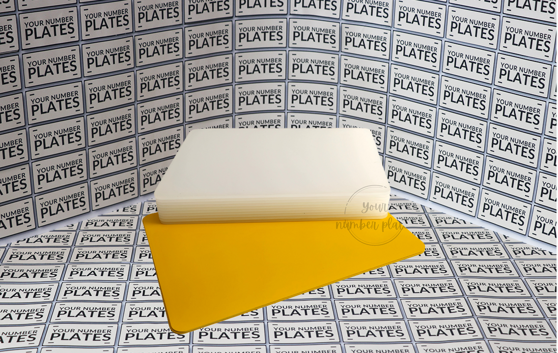 10 x Blank Motorcycle Number Plates Acrylic and Reflective Rear Nikkalite 237mm x  178mm