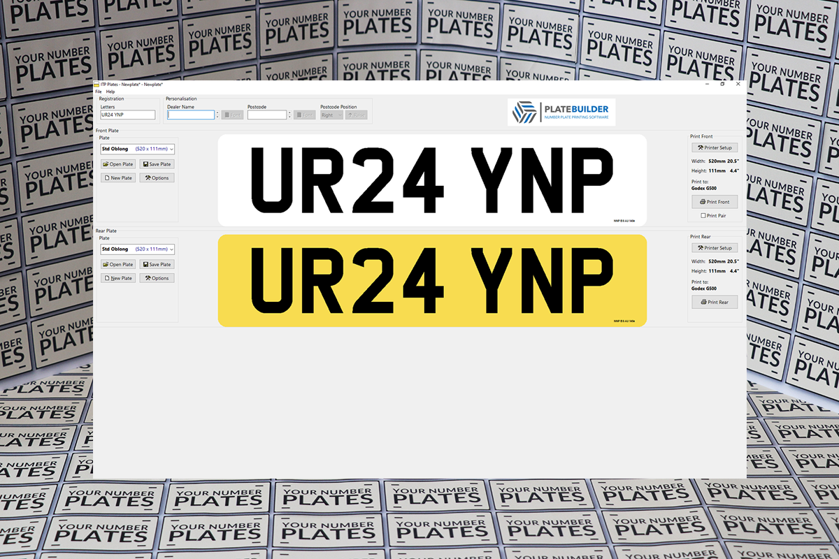 Number plate printing software 