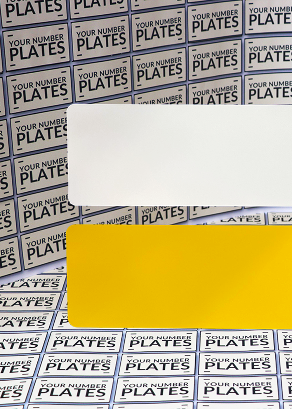 Blank Number Plate Reflective White or Yellow