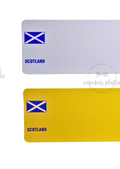 White and yellow Nikkalite reflective with pre printed Scotland flag