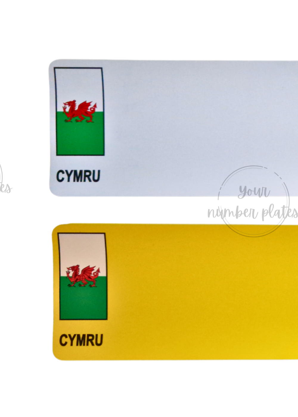 White and Yellow  Nikkalite Reflective With a travel Flag CYMRU