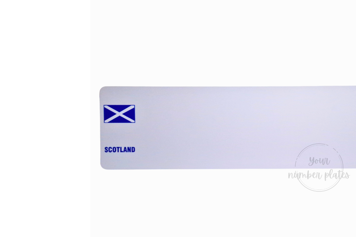 White Nikkalite reflective with pre printed Scotland flag