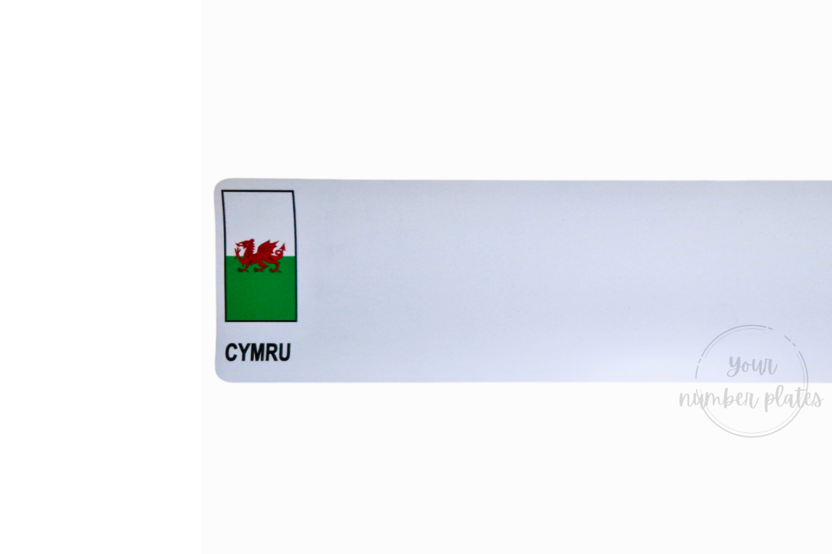 White  Nikkalite Reflective With a travel Flag CYMRU